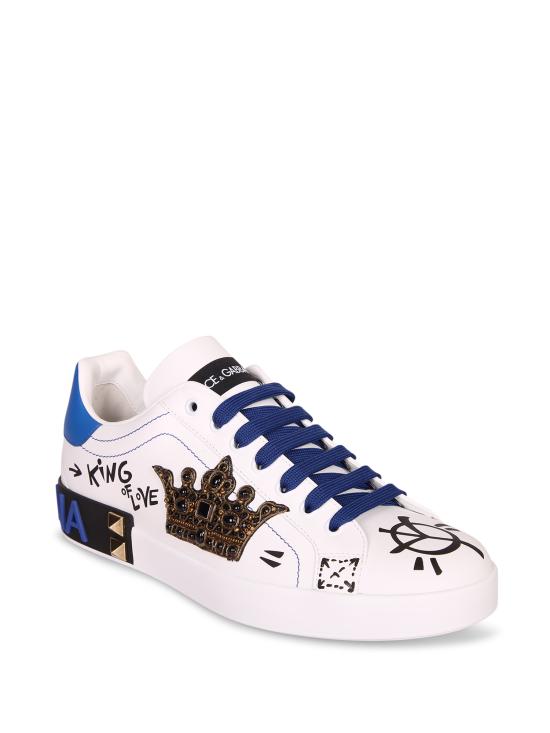 26SS 돌체앤가바나 포르토피노 카프스킨 스니커즈 CS1759 A0219 8W921 White - DOLCE & GABBANA