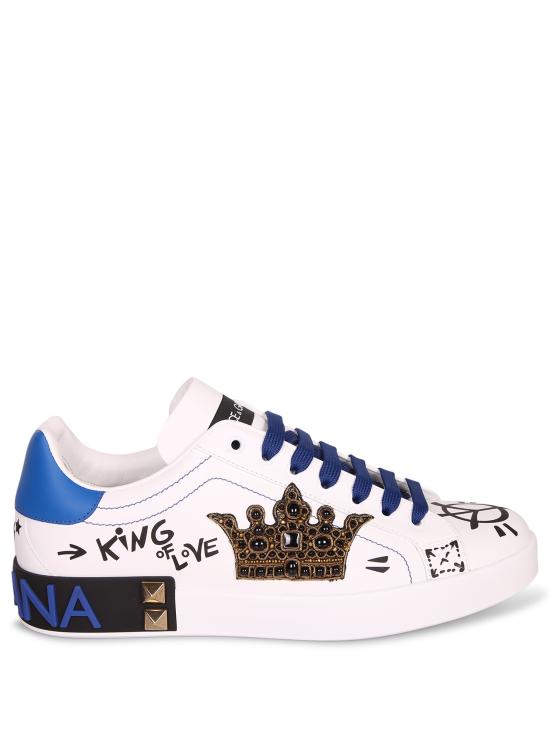 26SS 돌체앤가바나 포르토피노 카프스킨 스니커즈 CS1759 A0219 8W921 White