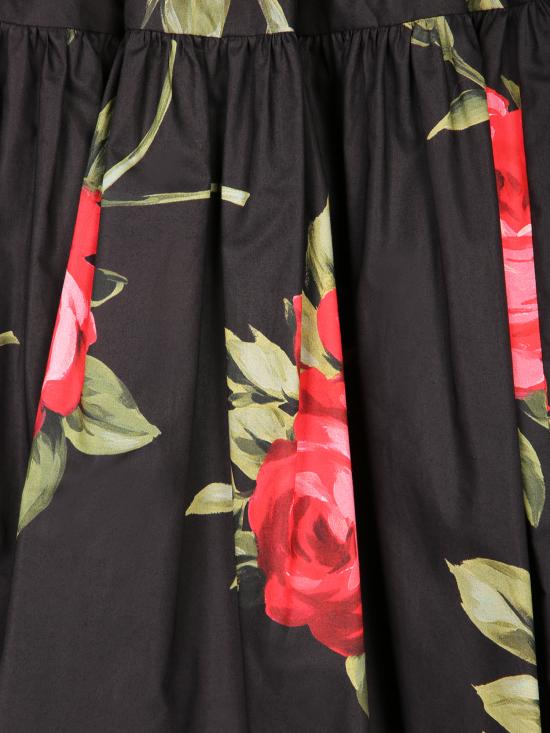26SS 돌체앤가바나 로즈 부케 프린트 숏 스커트 F4CB1T HS5UT HN5ZN Black - DOLCE & GABBANA
