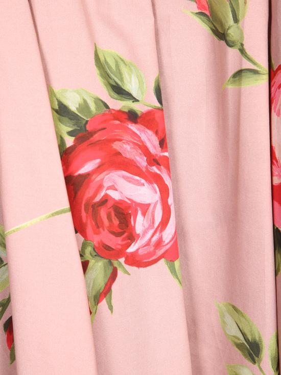 26SS 돌체앤가바나 로즈 부케 프린트 미디 스커트 F4DC7T HS5UT HF5ZN Pink - DOLCE & GABBANA