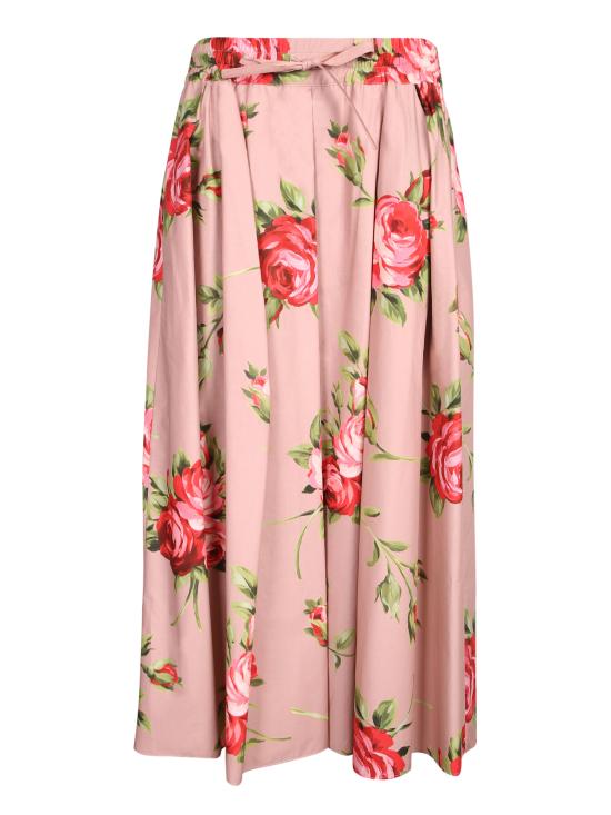 26SS 돌체앤가바나 로즈 부케 프린트 미디 스커트 F4DC7T HS5UT HF5ZN Pink