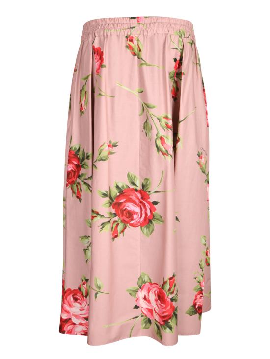 26SS 돌체앤가바나 로즈 부케 프린트 미디 스커트 F4DC7T HS5UT HF5ZN Pink - DOLCE & GABBANA