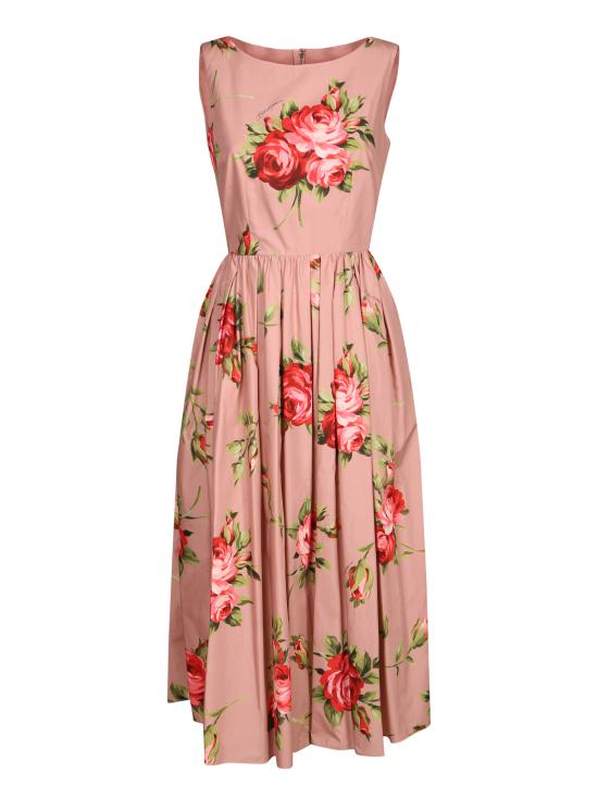 26SS 돌체앤가바나 로즈 부케 프린트 코튼 드레스 F612PT HS5UT HF5ZN Pink