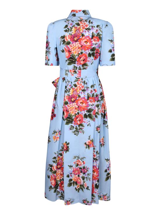 26SS 돌체앤가바나 플라워 부케 프린트 포플린 셔츠 드레스 F6JFNT HS5UU HC5ZO Blue - DOLCE & GABBANA