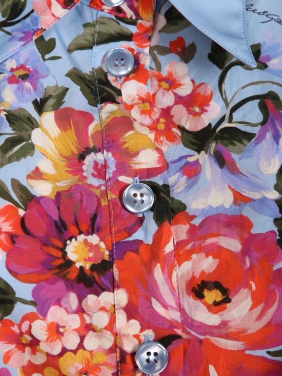 26SS 돌체앤가바나 플라워 부케 프린트 포플린 셔츠 드레스 F6JFNT HS5UU HC5ZO Blue - DOLCE & GABBANA