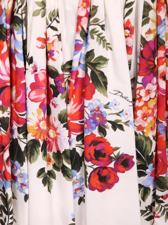 26SS 돌체앤가바나 플라워 부케 프린트 코튼 드레스 F6TTGT HS5UU HA5ZO White - DOLCE & GABBANA