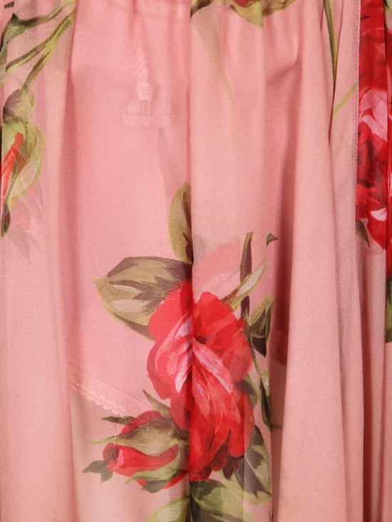 26SS 돌체앤가바나 로즈 부케 프린트 쉬폰 드레스 F6ZA1T IS11F HF5ZN Pink - DOLCE & GABBANA