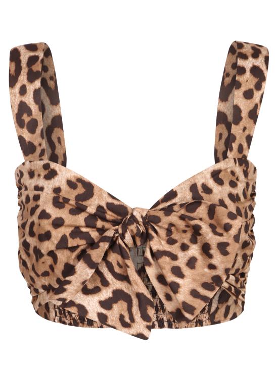 26SS 돌체앤가바나 레오파드 프린트 포플린 탑 F74H5T HS5E3 HY13M Multi