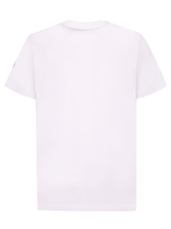 26SS 몽클레어 스케치 자수 로고 코튼 티셔츠 8C00035 89AUG 00A White - MONCLER