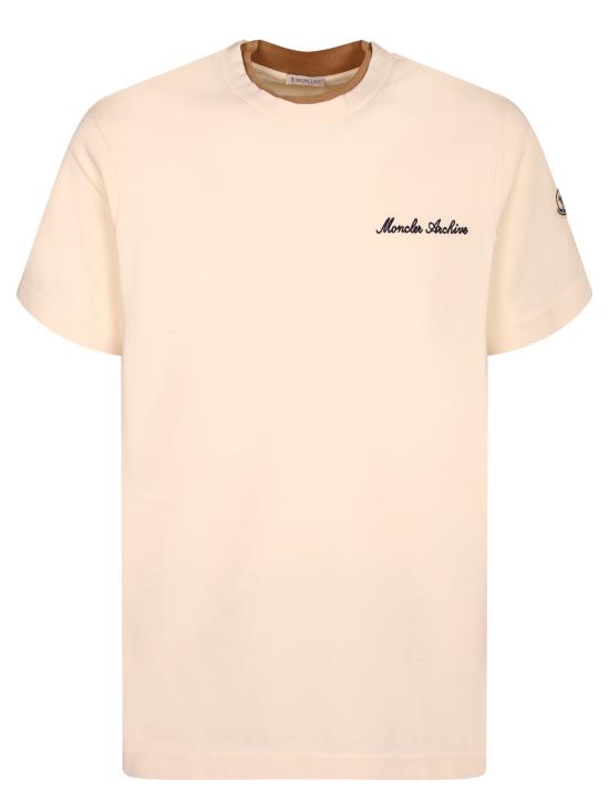 26SS 몽클레어 로고 자수 코튼 티셔츠 8C00015 89AYY 060 White