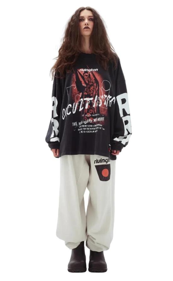 26SS 리빙톤 르아 레비스 123 긴팔 티셔츠 OCCT LS08 VBLK - RIVINGTON ROI REBIS 123