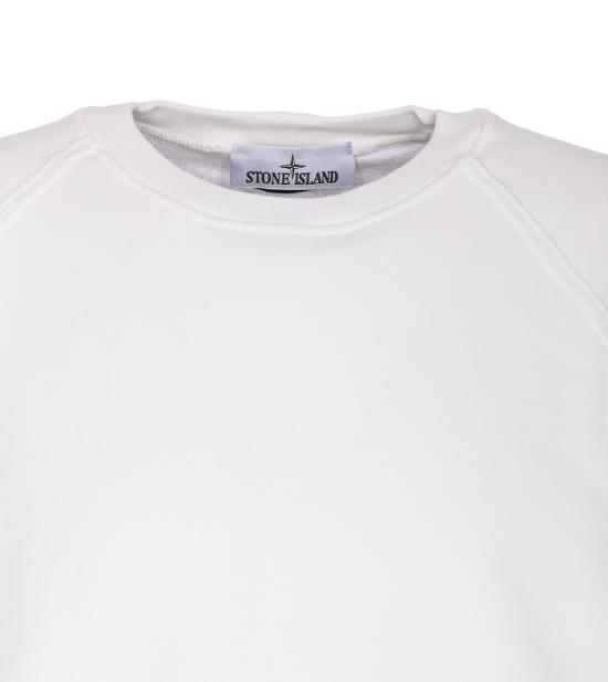 25FW 스톤 아일랜드 브러쉬드 오가닉 코튼 플리스 오버사이즈 핏 크루넥 스웨트셔츠 6100022 S0A20V0001 White - STONE ISLAND