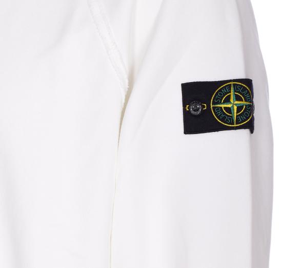 25FW 스톤 아일랜드 브러쉬드 오가닉 코튼 플리스 오버사이즈 핏 크루넥 스웨트셔츠 6100022 S0A20V0001 White - STONE ISLAND