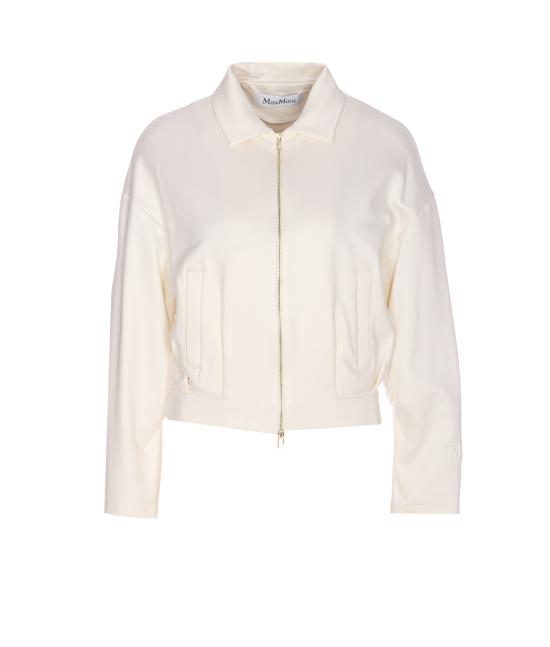 25FW 막스마라 집업 크롭 스웨터 2521926018600 ARGENTA 001 White