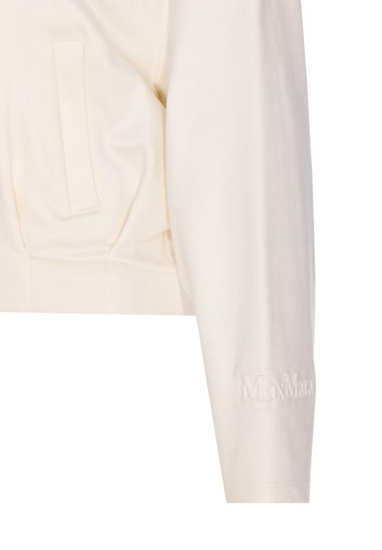 25FW 막스마라 집업 크롭 스웨터 2521926018600 ARGENTA 001 White - MAX MARA