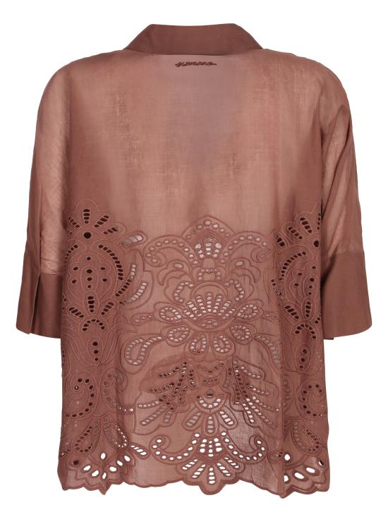 26SS 에르마노 피렌제 블라우스 D48EK022 EN0 MFB24 Brown - ERMANNO FIRENZE