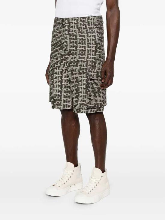 26SS 발망 숏팬츠 GH1PA180XL74 GFE IVOIRE NOIR GFE - BALMAIN