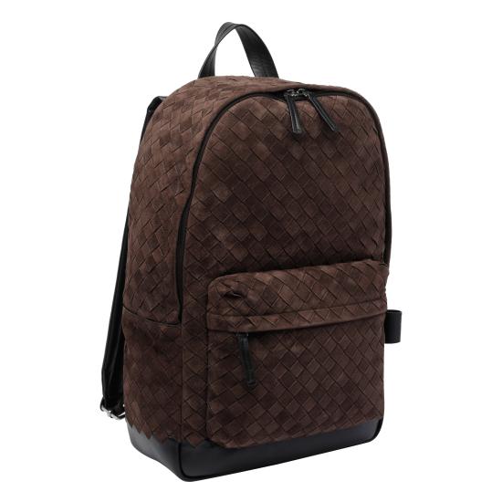 25FW 보테가베네타 인트레치아토 스웨이드 백팩 828117 V1QEC2609 Brown - BOTTEGA VENETA
