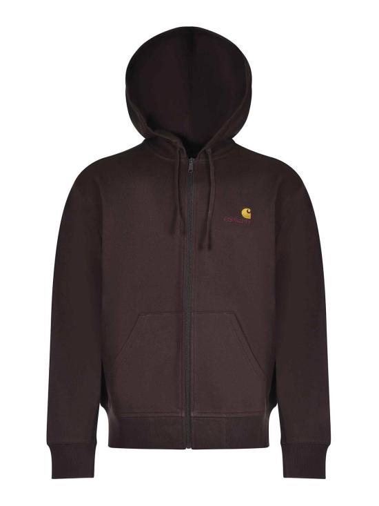 26SS 칼하트 후드 아메리칸 스크립트 자켓 I03306333HXX Brown - CARHARTT