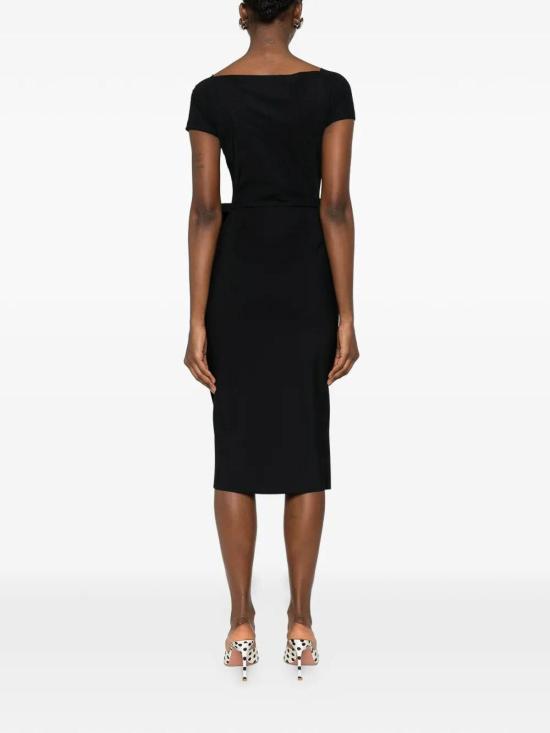 26SS 키아라보니 미디 원피스 ABCSILVERIACS37 Black - CHIARA BONI