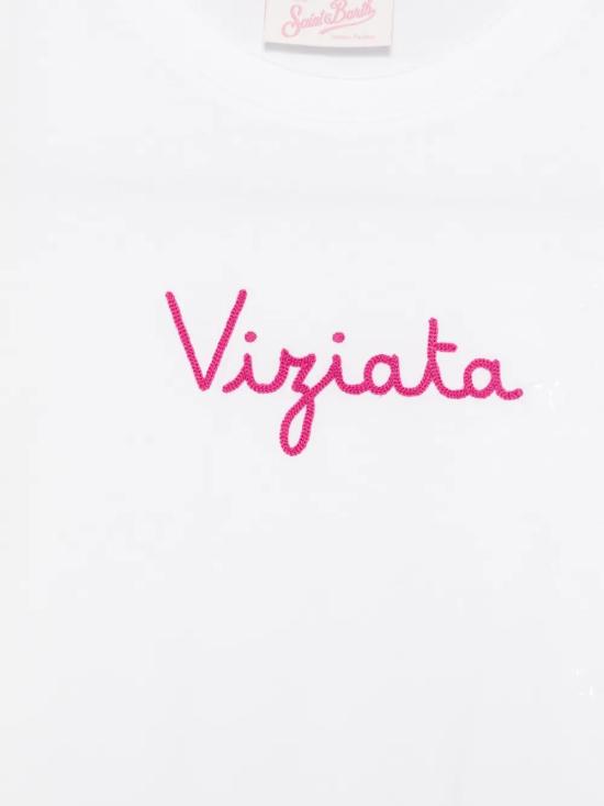 26SS 세인트바쓰 반팔 티셔츠 EMI0001 09167L VIZIATA 01N EMB - MC2 SAINT BARTH