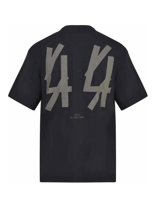 25FW 44레이블 반팔 티셔츠 B0030556FA673P731 Black - 44 LABEL
