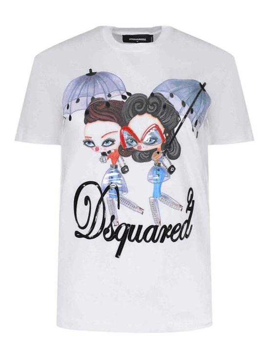 25FW 디스퀘어드2 반팔 티셔츠 S72GD0613D20020100 White