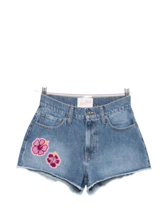26SS 세인트바쓰 데님 숏팬츠 MUS0001 02196L DENIM M HIBISCUS PATCH