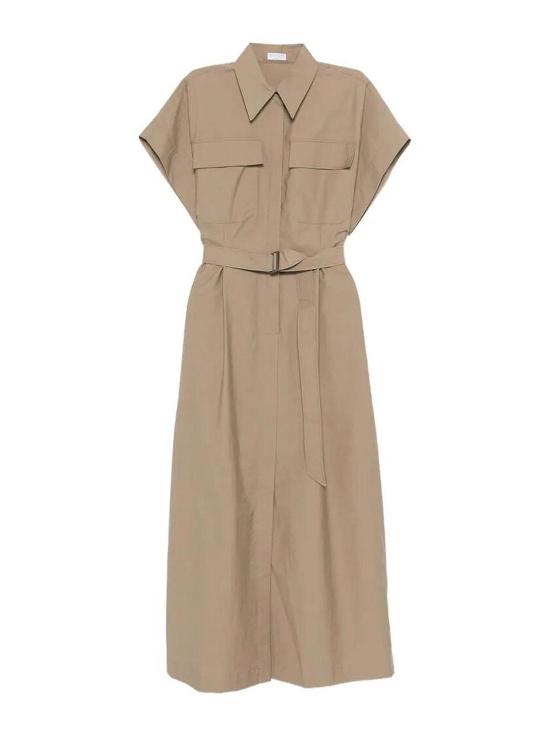 26SS 브루넬로 쿠치넬리 미디 원피스 ML140A5475C9325 Brown