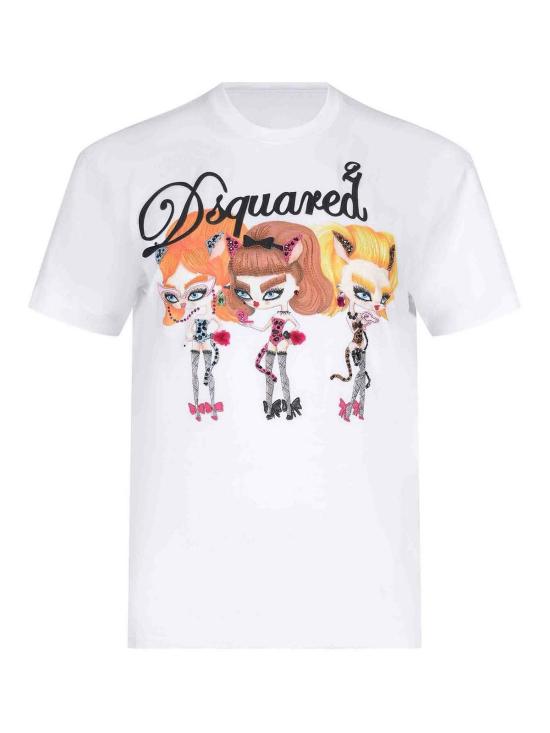 25FW 디스퀘어드2 반팔 티셔츠 S72GD0601D20020100 White