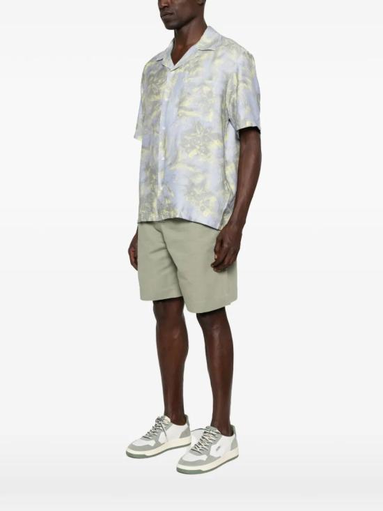 26SS 메종키츠네 반팔 셔츠 QM00404WW9109 0526 ARCTIC ICE PASTEL YELLOW - MAISON KITSUNE