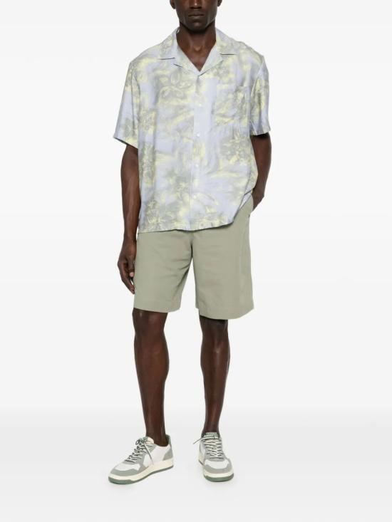 26SS 메종키츠네 반팔 셔츠 QM00404WW9109 0526 ARCTIC ICE PASTEL YELLOW - MAISON KITSUNE