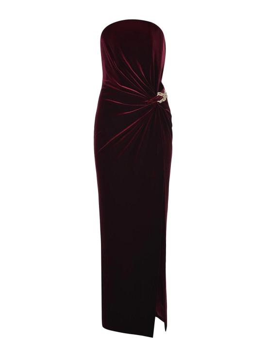 25FW 셀프 포트레이트 롱 원피스 AW25128X Burgundy