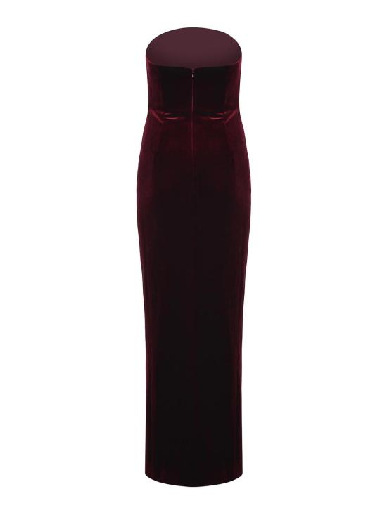 25FW 셀프 포트레이트 롱 원피스 AW25128X Burgundy - SELF PORTRAIT