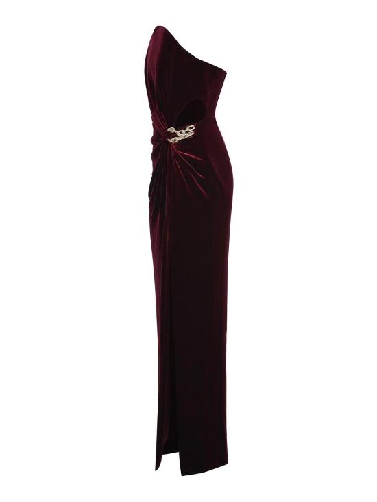 25FW 셀프 포트레이트 롱 원피스 AW25128X Burgundy - SELF PORTRAIT