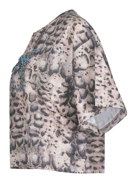 26SS 핑코 반팔 티셔츠 106921A3C8CZ9 Beige - PINKO