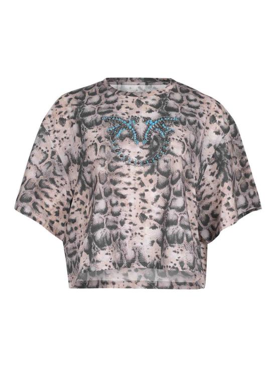 26SS 핑코 반팔 티셔츠 106921A3C8CZ9 Beige