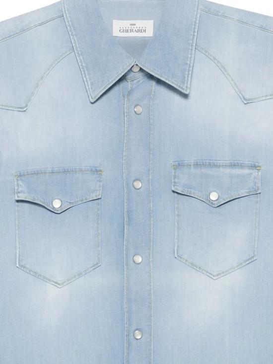 26SS 게라르디니 데님 셔츠 WEST 76A2 621 LIGHT BLUE - GHERARDINI