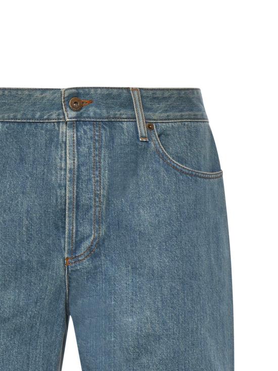 26SS 버버리 스트레이트 체크 턴업 진 8116361 A1322 MID BLUE - BURBERRY