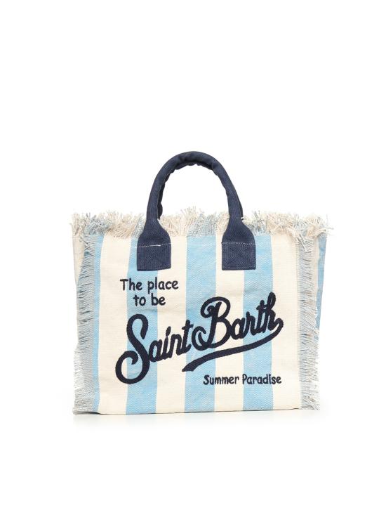 26SS 세인트바쓰 토트백 COL0001 02629L IVORY light blue - MC2 SAINT BARTH