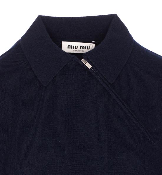 25FW 미우미우 폴로 티셔츠 MML00X 18A9F0008 Blue - MIU MIU