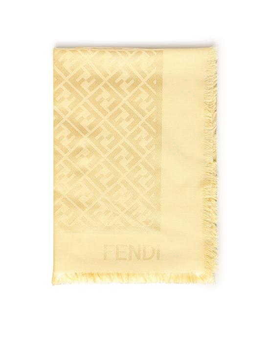 26SS 펜디 오가닉 실크 울 FF 숄 FXT069 AJW7F1WNP YELLOW