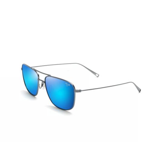  마우이짐 선글라스 미키오이 직사각형 반사형 파란색  (얇은 금속 프레임) - MAUI JIM