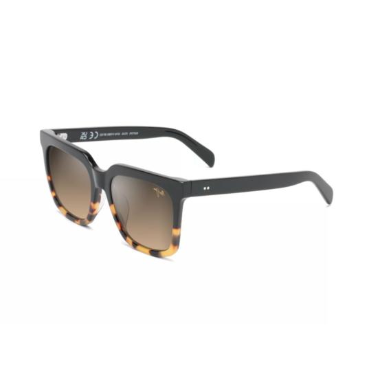  마우이짐 선글라스 루프탑 스퀘어 프레임 , 호피 무늬 디자인 및 그라데이션 렌즈 - MAUI JIM