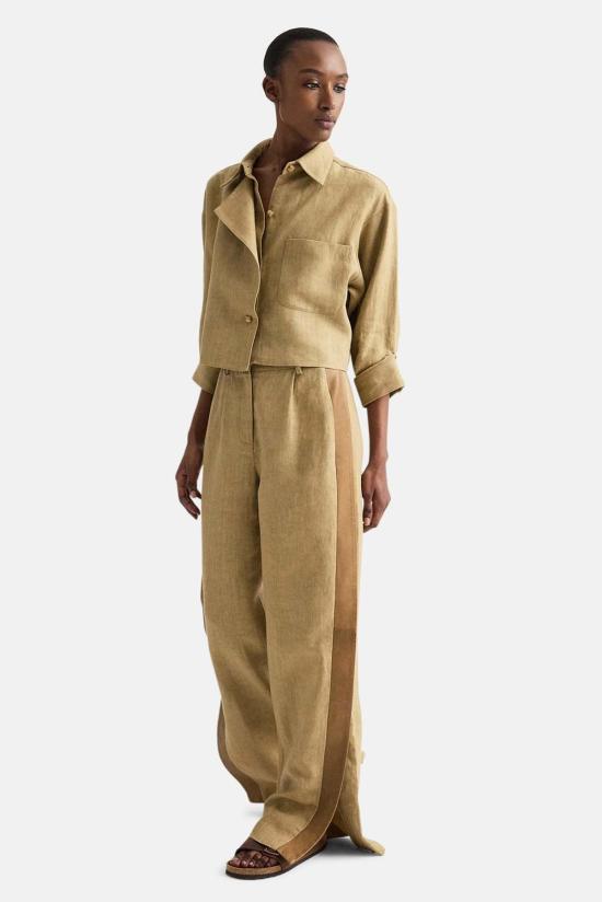  티더블유피 팔라초 팬츠 Twp 슬림 , 립 턱시도, 평직 린넨 소재 - TWP