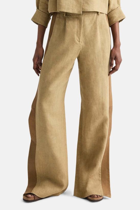  티더블유피 팔라초 팬츠 Twp 슬림 , 립 턱시도, 평직 린넨 소재