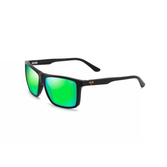  마우이짐 선글라스 마말루 베이 직사각형 무광 블랙  (반사 녹색 렌즈) - MAUI JIM