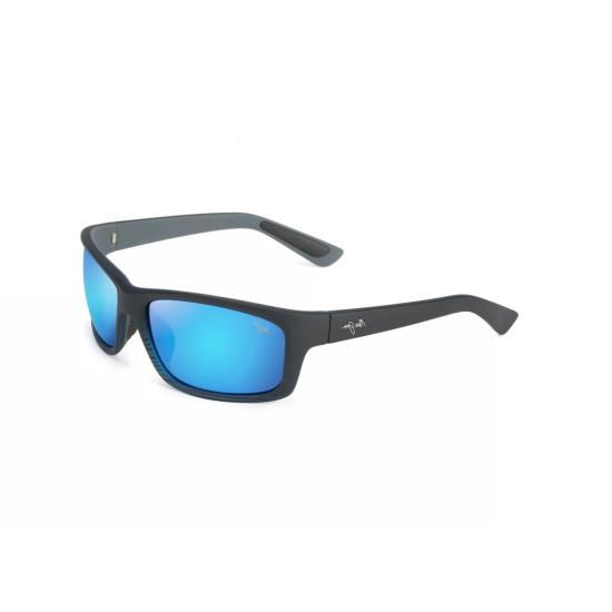  마우이짐 선글라스 카나이오 코스트 직사각형 무광 블랙  (반사 블루 렌즈) - MAUI JIM