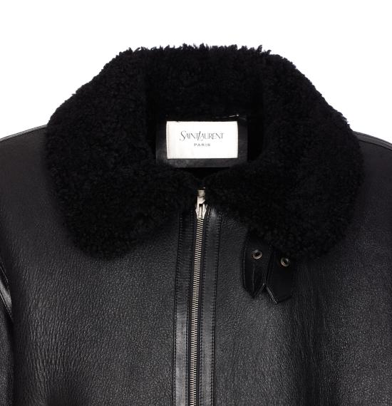 25FW 생로랑 무스탕 837363 YCOW21010 Black - SAINT LAURENT