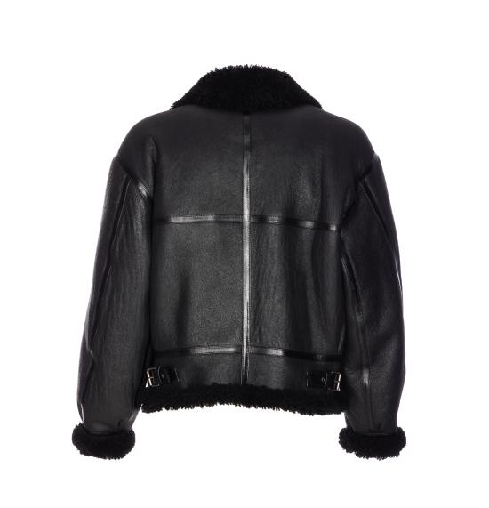 25FW 생로랑 무스탕 837363 YCOW21010 Black - SAINT LAURENT